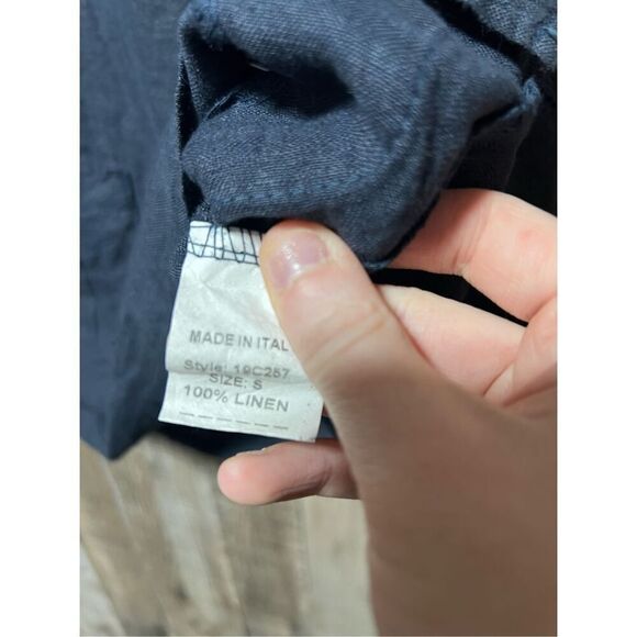 Francesca Bettini Navy Linen Top - Picture 4 of 4